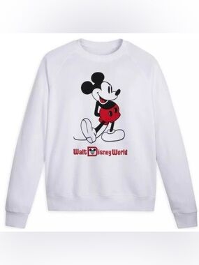Walt Disney World Park Classic Mickey Mouse Crewneck Sweatshirt White Adult